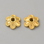 Alloy Bead Caps, Flower, Golden, 7x8x2.5mm, Hole: 1.6mm(FIND-TAC0020-44C-G)
