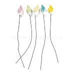 Ceramic Leaf Stems with Iron Stem, Decorative Artificial Leaf Picks for Vases & Home Decor, Mixed Color, 295~300mm(PR-CBAD4A8-04)