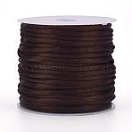 Nylon Satin Rattail Cords, Beading Threads for Bracelet Jewelry Making Chinese Knot Macrame Craft, Coffee, 2mm, about 10.93 yards(10m)/roll(NWIR-L006-2mm-03)