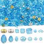 Glass Beads, Iron Grade A Crystal Rhinestone Spacer Beads, Glass Seed Beads, Sky Blue, 4~5x4~5x4~5mm, Hole: 1mm(DIY-FS0010-58C)