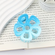 Gradient Hollow Flower Plastic Claw Hair Clips, Hair Accessories for Women Girl, Deep Sky Blue, 65x60mm(PW-WG87417-06)
