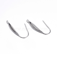 304 Stainless Steel Earring Hooks, with Vertical Loop, Stainless Steel Color, 20x10x4.5mm, Hole: 1.2mm(STAS-E147-21P)