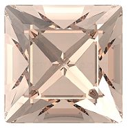 Preciosa&reg MAXIMA Crystal Fancy Stones, Czech Crystal, 435 23 615 Square, Dura Foiling, 90300 Light Peach, 6x6mm(Y-PRC-FA6-90300)