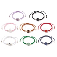 8Pcs 8 Style Natural Mixed Gemstone Donut/Pi Disc Braided Bead Bracelets Set, Chakra Yoga Theme Stackable Bracelets for Women, Inner Diameter: 2~3-1/2 inch(5.1~9cm), 1Pc/style(BJEW-JB08967)