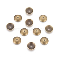 Alloy Beads, Lead Free and Cadmium Free, Caps, Antique Bronze Color, about 13mm in diameter, 1mm thick, hole: 2mm(X-EA11072Y-AB)