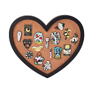 Cork Board Display Decorations, for Brooch Pin Display Organizer, with Alloy Finding, Heart Pattern, 171x200x20mm(DJEW-WH0053-01F)