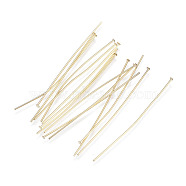 304 Stainless Steel Flat Head Pins, Real 18k Gold Plated, 50x0.7mm, 21 Gauge, Head: 1.5mm(X-STAS-O101-69G)