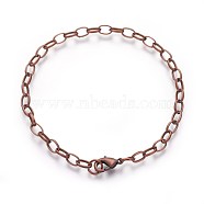 Iron Bracelet Making, with Lobster Claw Clasps, Red Copper, 8-1/8 inch(20.5cm)(IFIN-H031-R)