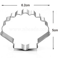 304 Stainless Steel Cookie Cutters, Cookies Moulds, DIY Biscuit Baking Tool, Scallop Shell Shape, Stainless Steel Color, 50x62mm(DIY-E012-07C)