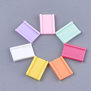 Resin Cabochons, Rectangle, Mixed Color, 23.5x15.5~16x4mm(CRES-T011-64)