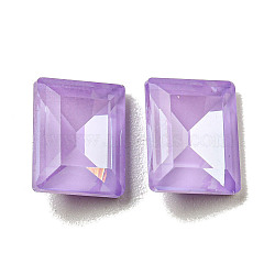 Glass Rhinestone Cabochons, Point Back & Back Plated, Faceted, Rectangle, Purple Velvet, 10x8x5mm(RGLA-G021-01C-183DE)