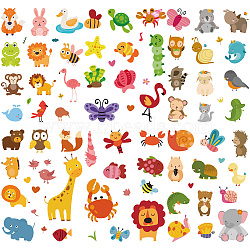 16 Sheets 8 Styles PVC Waterproof Wall Stickers, Self-Adhesive Decals, for Window or Stairway Home Decoration, Animals, 200x145mm, 2 sheet/style(DIY-WH0345-183)