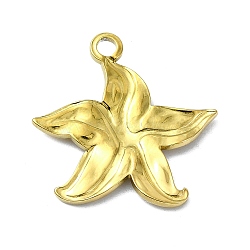 Ion Plating(IP) 304 Stainless Steel Pendants, Real 18K Gold Plated, Starfish, 20x19x1.5mm, Hole: 1.8mm(STAS-B058-29G-04)