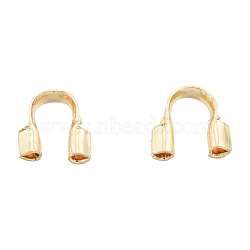 Brass Wire Guardian and Protectors, Nickel Free, Golden, 4.5x4.5x1.5mm, Hole: 0.7mm(KK-N231-373)