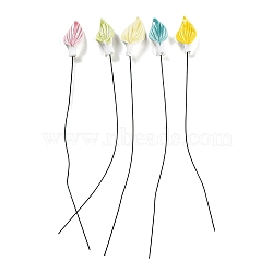 Ceramic Leaf Stems with Iron Stem, Decorative Artificial Leaf Picks for Vases & Home Decor, Mixed Color, 295~300mm(PR-CBAD4A8-04)