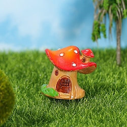 Mushroom House Resin Craft Moss Micro Landscape Decoration, Bonsai Landscaping Small Ornaments, Red, 34x33mm(PW-WG30077-02)