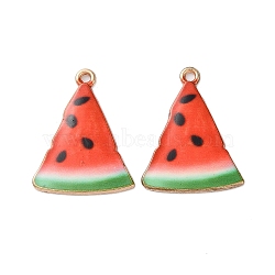 Alloy Enamel Pendants, Cadmium Free & Nickel Free & Lead Free, Golden, Watermelon, 28.5x21.5x2mm, Hole: 1.8mm(FIND-O003-09B-G)