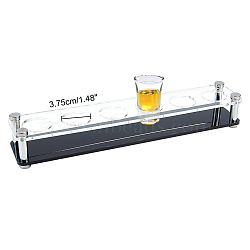 6-Hole Acrylic Shot Glasses Holders, with 304 Stainless Steel Support Standoff Pins, Beer Wine Glasses Organizer Rack for Family Party Bar Pub, Rectangle, Black, 325x65x50mm(ODIS-WH0038-75A)