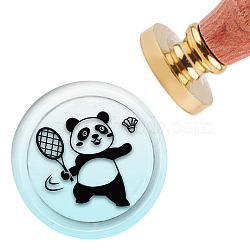 Brass Wax Seal Stamp with Handle, for DIY Scrapbooking, Panda Pattern, 3.5x1.18 inch(8.9x3cm)(AJEW-WH0184-0266)