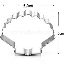 304 Stainless Steel Cookie Cutters, Cookies Moulds, DIY Biscuit Baking Tool, Scallop Shell Shape, Stainless Steel Color, 50x62mm(DIY-E012-07C)