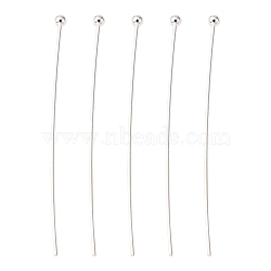 Brass Ball Head Pins, Silver Color, Size: about 0.6mm thick, 40mm long, head: 1.5mm, about 528pcs/50g(X-RP0.6X40mm-S)
