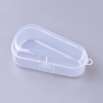 Plastic Bead Containers, Teardrop, Clear, 14.5x7.5x4.8cm