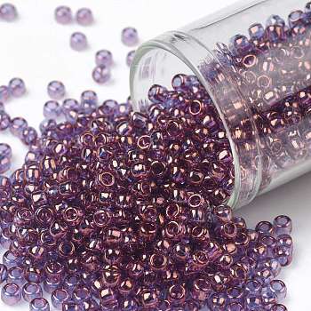 TOHO Round Seed Beads, Japanese Seed Beads, (202) Gold Luster Lilac, 8/0, 3mm, Hole: 1mm, about 10000pcs/pound