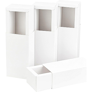 Paper Cardboard Boxes, Essential Oil Packing Box, Gift Box, Rectangle, White, 10.3x5.35x3.6cm, Inner Diameter: 8.5x3.5x3.5cm, Unfold: 22.7x28x0.05cm and 10.4x9x0.05cm, 2pcs/set