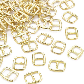 2-Hole Alloy Buttons, Cadmium Free & Nickel Free & Lead Free, Rectangle, Light Gold, 22x17x2mm, Hole: 8.5x11.5mm