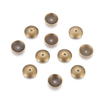Alloy Beads, Lead Free and Cadmium Free, Caps, Antique Bronze Color, about 13mm in diameter, 1mm thick, hole: 2mm
