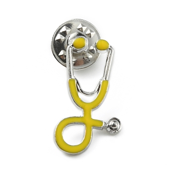 Medical Echometer Enamel Pin, Gold Plated Alloy Creative Badge for Backpack Clothes, Platinum, 26x14.5x2mm