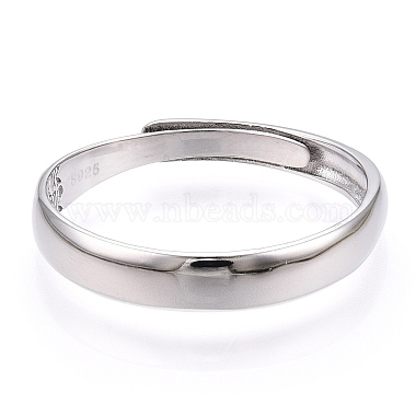 925 Sterling Silver Adjustable Smooth Ring Settings(STER-T007-07P)-2