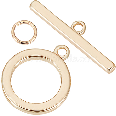 Real 18K Gold Plated Ring Brass Toggle Clasps