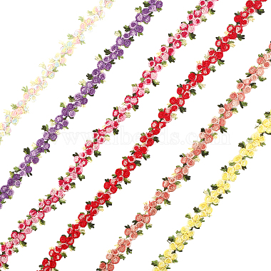 globleland 6 brins 6 couleurs fleurs bordures en dentelle en polyester(OCOR-GL0001-03)-3