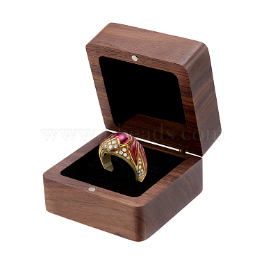 Walnut Wooden Championship Ring Packaging Magnetic Boxes(CON-WH0086-245)-1