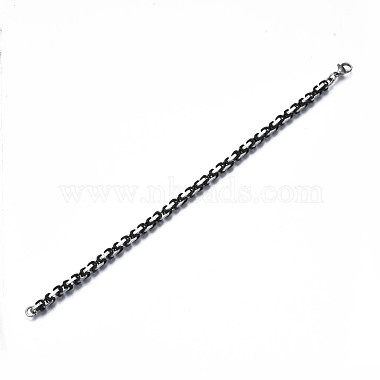 Ion Plating(IP) Two Tone 201 Stainless Steel Byzantine Chain Bracelets(BJEW-S057-95A)-2