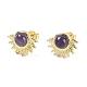 Natural Amethyst Stud Earrings(EJEW-K288-01G-02)-1