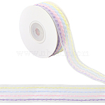 Polyester Ribbon, for Flower Gift Packing or Costume Decoration, Colorful, 1 inch(25mm), about 10.00 Yards(9.14m)/Roll(OCOR-WH20018-36B)