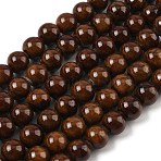 Natural Mashan Jade Round Beads Strands, Dyed, Coconut Brown, 10mm, Hole: 1mm, about 41pcs/strand, 15.7 inch(G-D263-10mm-XS14-01)