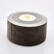Polyester Velvet Ribbon for Gift Packing and Festival Decoration, Saddle Brown, 2 inch(50mm), about 20yards/roll(18.29m/roll)(SRIB-M001-50mm-850)