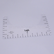 Transparent Acrylic Alignment T-Shirt Ruler, Ruler Guide, for Applying Vinyl and Sublimation Designs On Shirts, Clear, 15.5x25.5x0.2cm(TACR-WH0001-23)