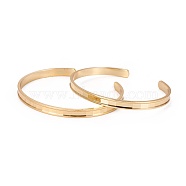 Long-Lasting Plated Brass Cuff Bangles, Grooved, Golden, 2-3/8 inch(6.2cm)(X-BJEW-E370-04G)