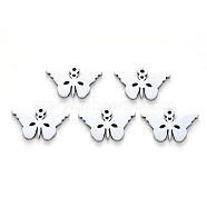 304 Stainless Steel Pendants, Laser Cut, Butterfly, Stainless Steel Color, 12x19x1mm, Hole: 1.2mm(X-STAS-N092-71)