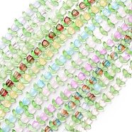 Transparent Glass Beads Strands, Tulip, Mixed Color, 6.5~9x9~14x4~5.5mm, Hole: 1mm, about 29pcs/strand, 15.71''(39.9cm)(LAMP-H061-02)