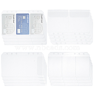 AHADEMAKER 16Pcs 4 Style A6 Size 6 Holes Binder Pockets,  Binder Pouch Folders, Waterproof PVC Pouch, Document Filing Bags, Name Cards & Receipt Storage Bag, Clear, 178x106x0.5mm, Hole: 5mm, Inner Diameter: 58~170x58~93mm, 4pcs/style(ABAG-GA0001-17)