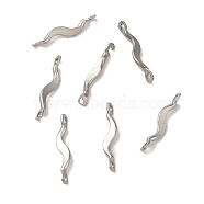 Non-Tarnish 304 Stainless Steel Links Connector Charms, Twisted Bar, Stainless Steel Color, 15x2x3mm, Hole: 1.2mm(STAS-Q323-08P)