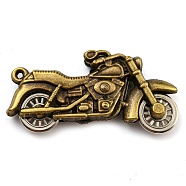 Tibetan Style Alloy Pendants, Motorbike, Cadmium Free & Lead Free, Antique Bronze, 25x49x8mm, Hole: 1.5mm(FIND-C052-04AB)