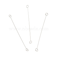 316 Surgical Stainless Steel Eye Pins, Double Sided Eye Pins, Stainless Steel Color, 40x2.5x0.4mm, Hole: 1.6mm(STAS-P277-A06-P)
