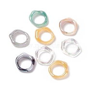 Opaque Acrylic Linking Rings, Irregular Ring, AB Color Plated, Mixed Color, 25x25.5x5.5mm, Inner Diameter: 16mm(OACR-E004-05)