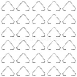 400Pcs 304 Stainless Steel Triangle Rings, Buckle Clasps, Fit for Top Drilled Beads, Webbing, Strapping Bags, Stainless Steel Color, 10~11x12~13x1mm(STAS-SC0006-24)